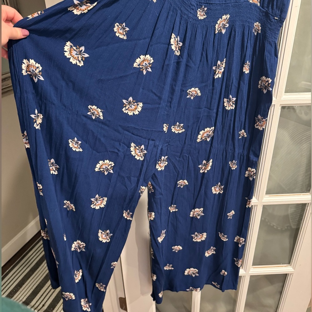 Loft Beach Blue Patterned Jumpsuit - image 3